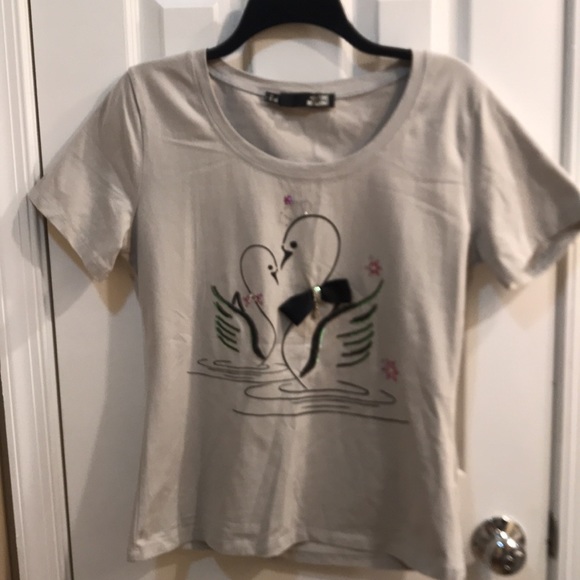 ⚡️FINAL PRICE⚡️ Moschino/Love Moschino Swans Top - Picture 2 of 13